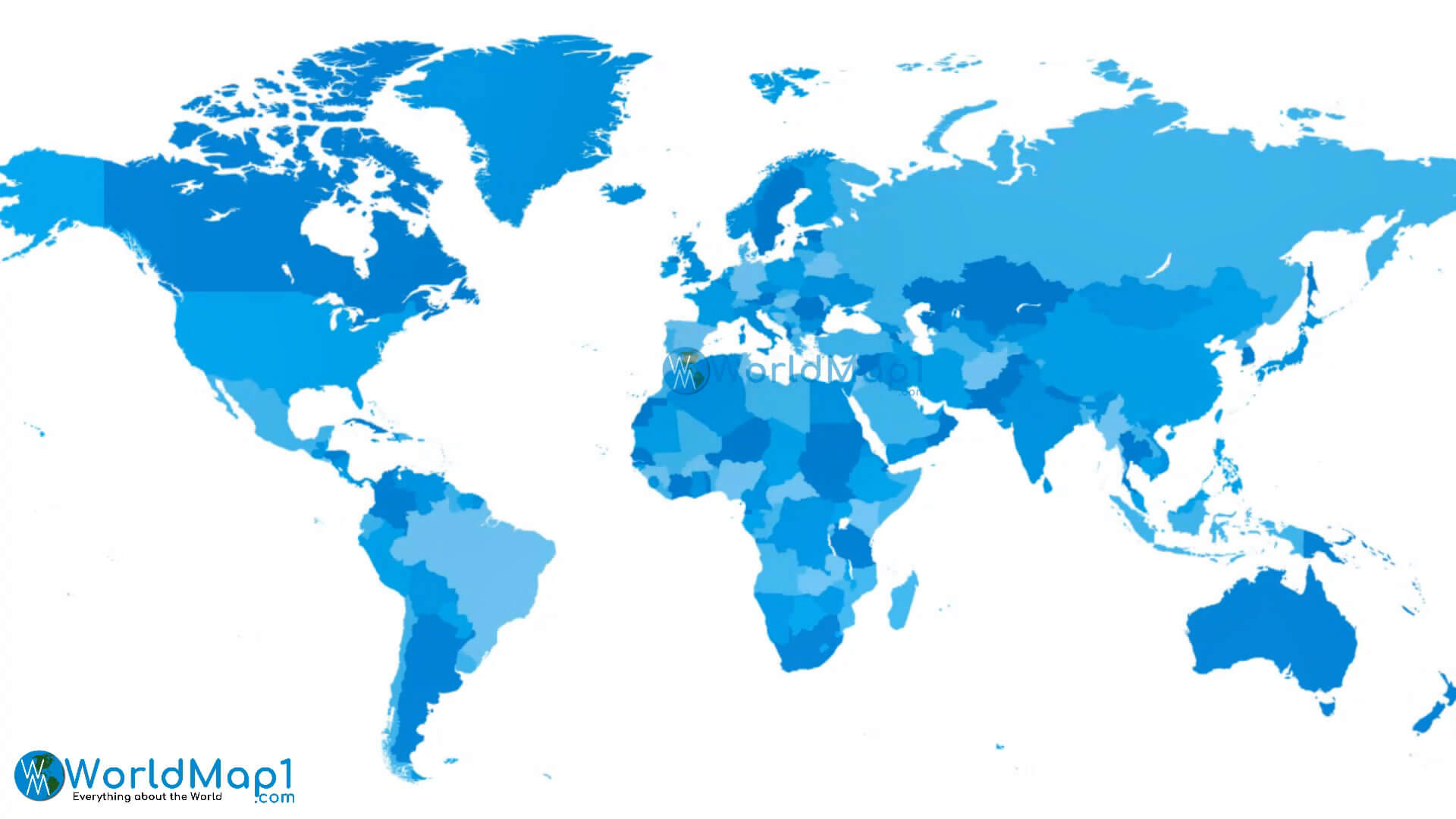 Blue Blank Map of the World